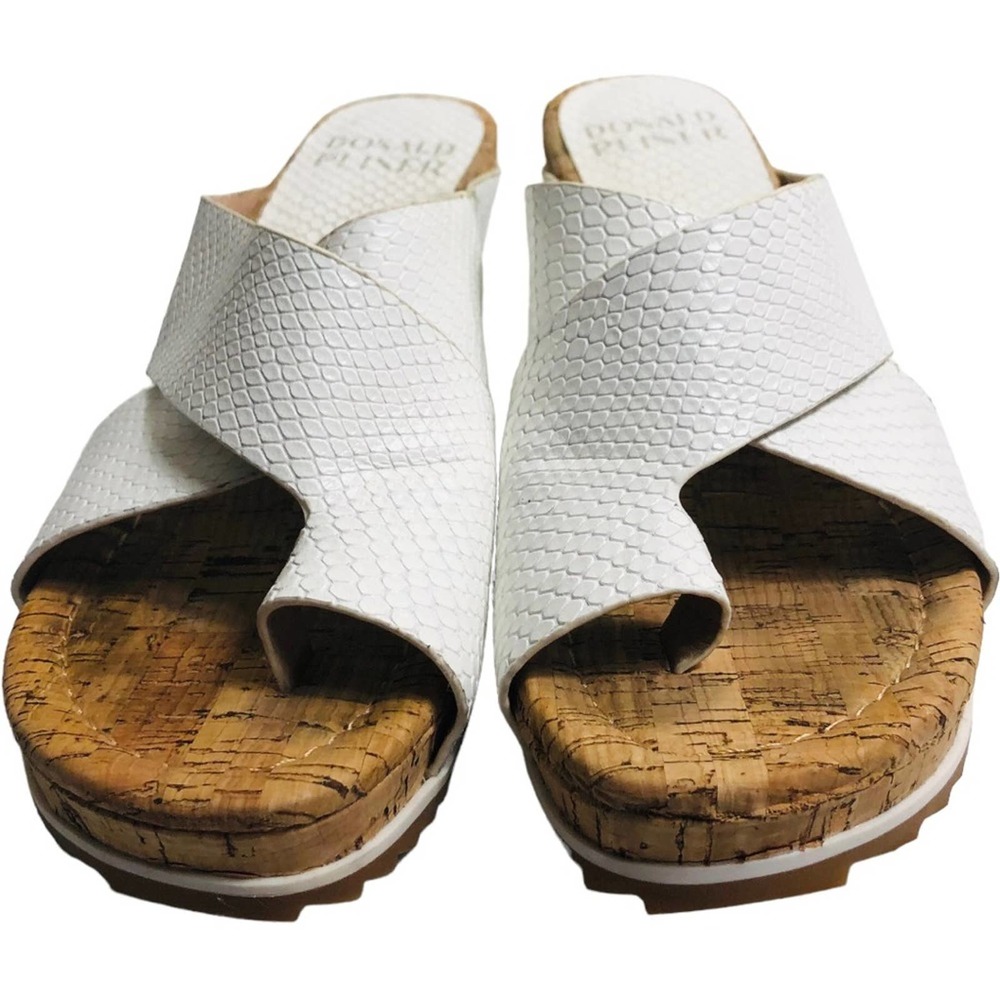 Donald J. Pliner White Cork Wedge Sandals - Picture 6 of 9
